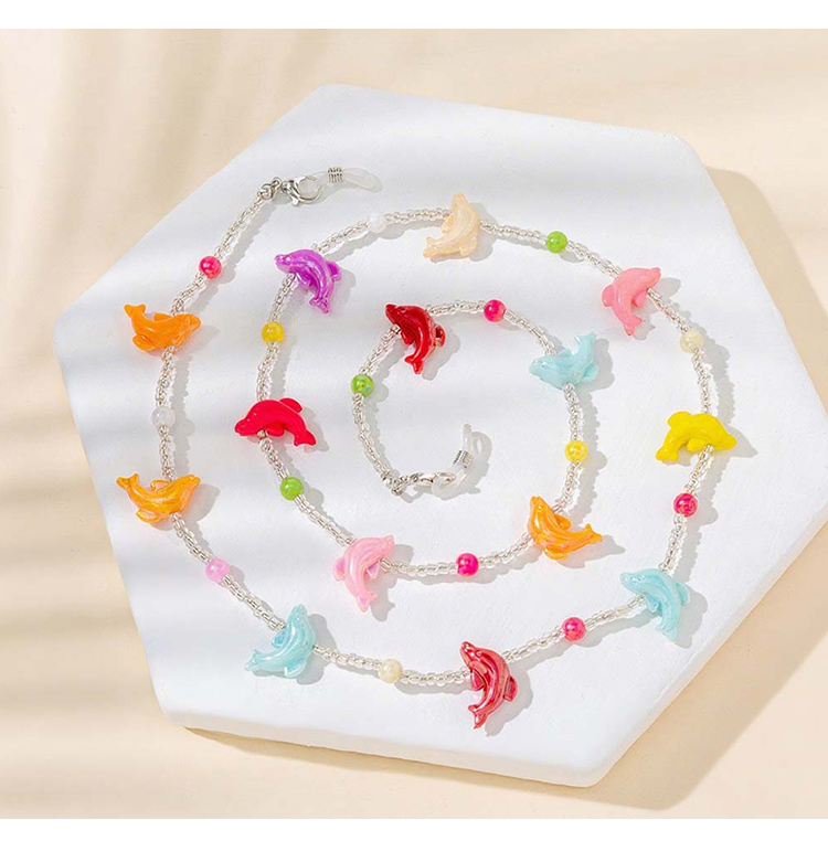 Colorful Acrylic   CCB Multifunctional Chain – 72cm – Dolphin / Bow / Bead Styles