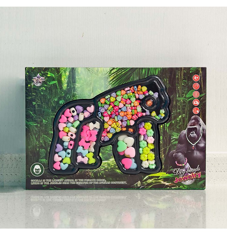 DIY Kids Bracelet Bead Kit – Acrylic – Animal Themes – 17×25cm Box