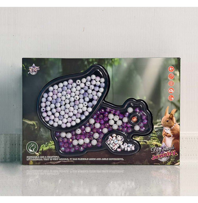 DIY Kids Bracelet Bead Kit – Acrylic – Animal Themes – 17×25cm Box