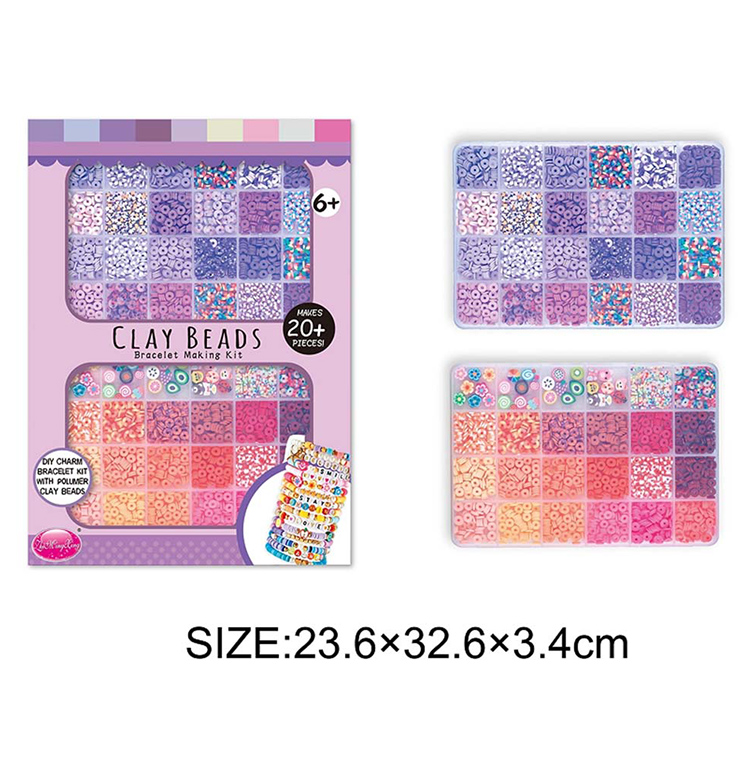 POLUMER Clay Beads DIY Bracelet Kit – 3 Color Variants – Customizable Gift Set