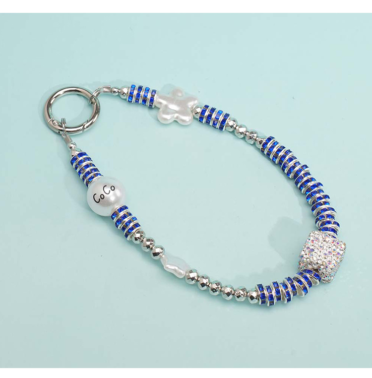 Short Phone Strap with Spring Ring Clasp – Rhinestone Acrylic Star