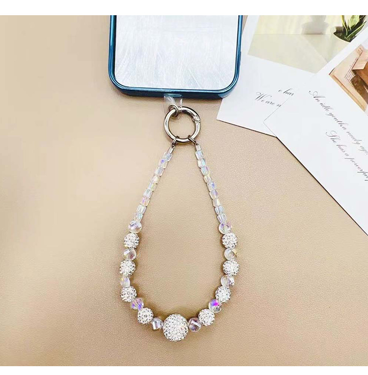 Mini Faceted Beaded Crystal Phone Strap – 5 Color Variants – Rhinestone Accent – OEM Available