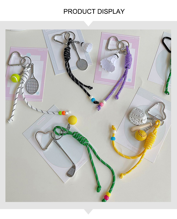 Sport-Themed Carabiner Keychain Collection – Golf, Tennis, Badminton, Table Tennis Designs – OEM Support