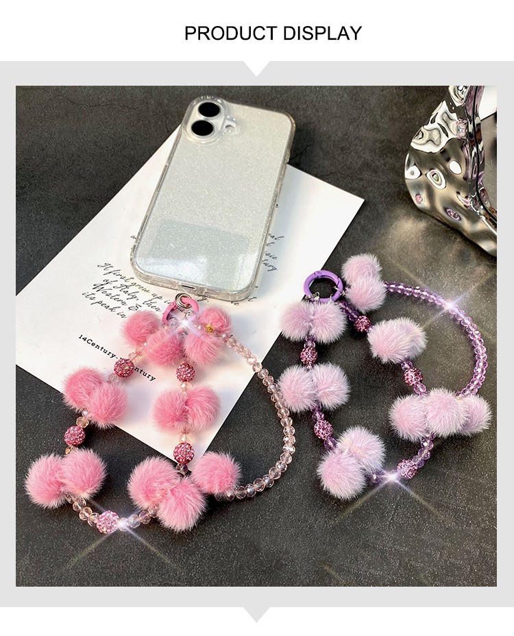 Acrylic Yarn Flower Phone Charm – 11