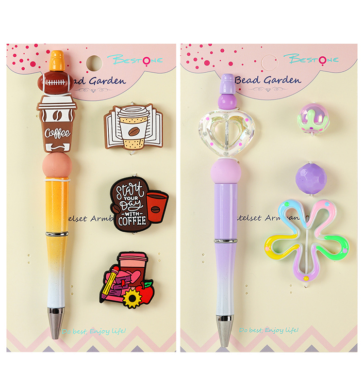DIY Beaded Pen Kit – Checkerboard, Chick, Flower