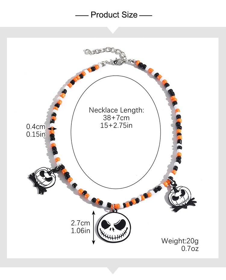 Halloween Beaded Pendant Necklaces – Spider, Pumpkin