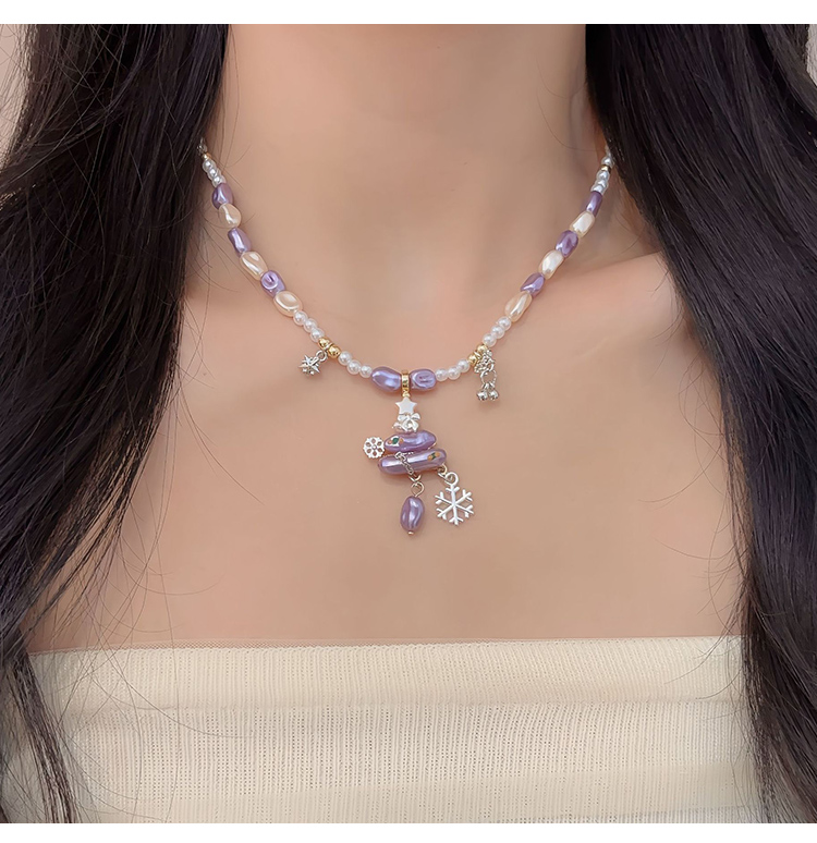 Christmas Charm Necklace Collection – 16″ Length – Mixed Bead   Hand-painted