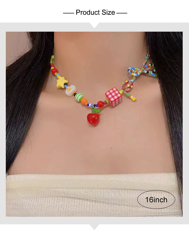 Christmas Charm Necklace Collection – 16″ Length – Mixed Bead   Hand-painted