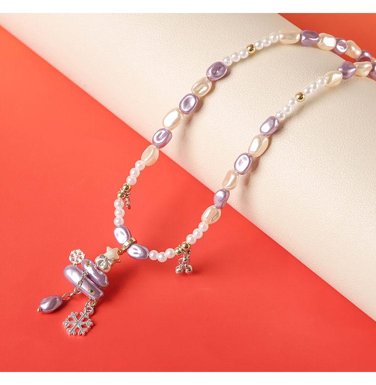 Christmas Charm Necklace Collection – 16″ Length – Mixed Bead   Hand-painted