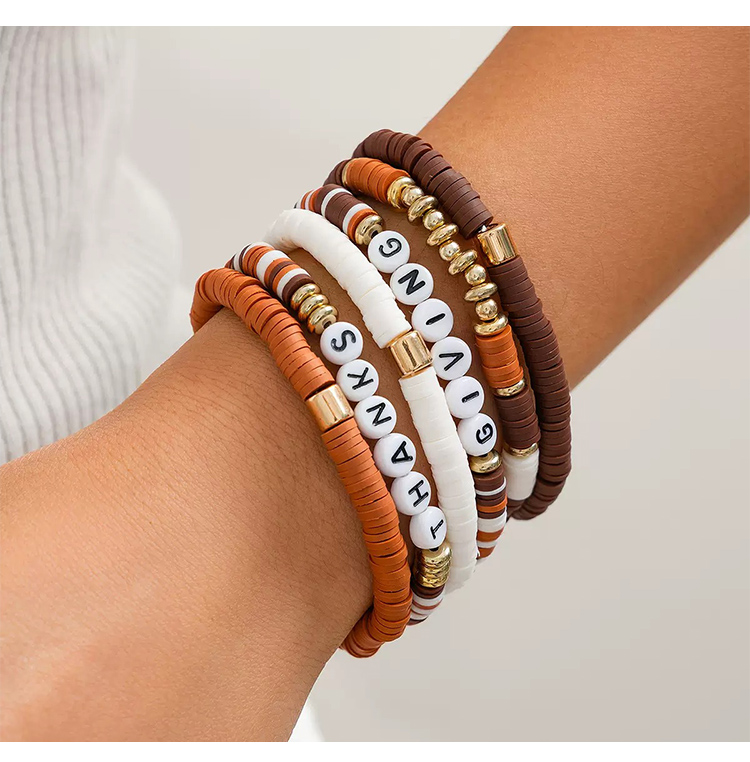Thanksgiving Multi-Bracelet Stack Sets – 5 to 8 Pieces – Leaf, Word Bead, Sunflower