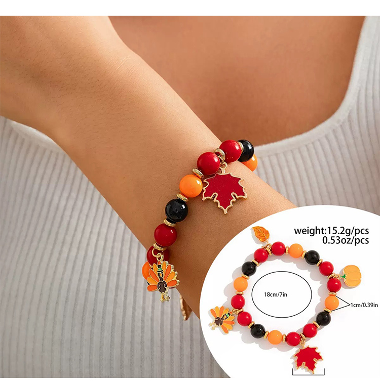 Thanksgiving Multi-Bracelet Stack Sets – 5 to 8 Pieces – Leaf, Word Bead, Sunflower