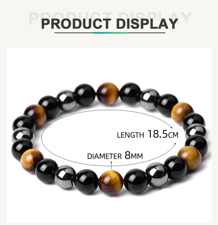 Mixed Beaded Bracelet with Natural Stone, Plastic