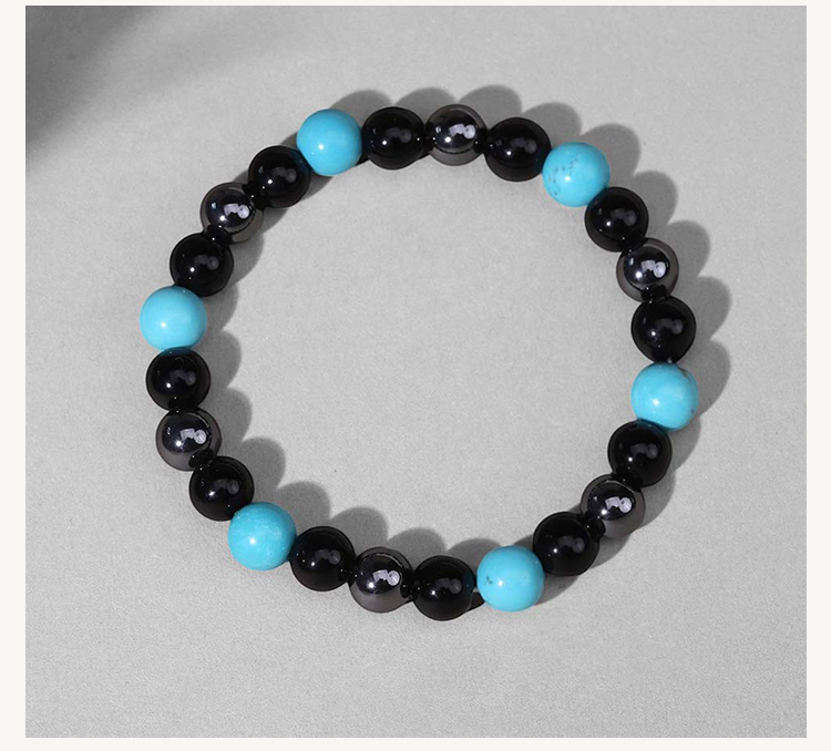 Mixed Beaded Bracelet with Natural Stone, Plastic