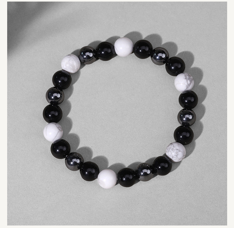 Mixed Beaded Bracelet with Natural Stone, Plastic