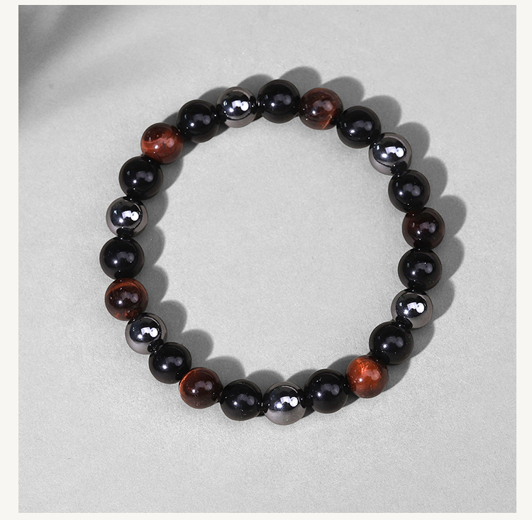 Mixed Beaded Bracelet with Natural Stone, Plastic