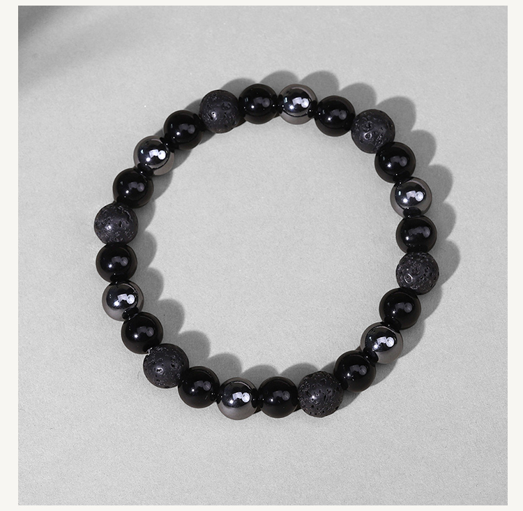 Mixed Beaded Bracelet with Natural Stone, Plastic