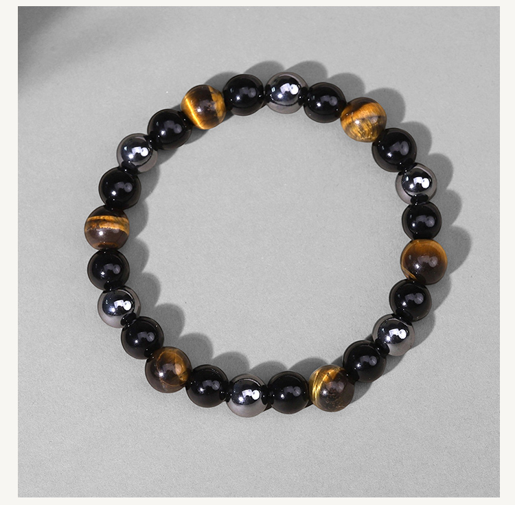 Mixed Beaded Bracelet with Natural Stone, Plastic