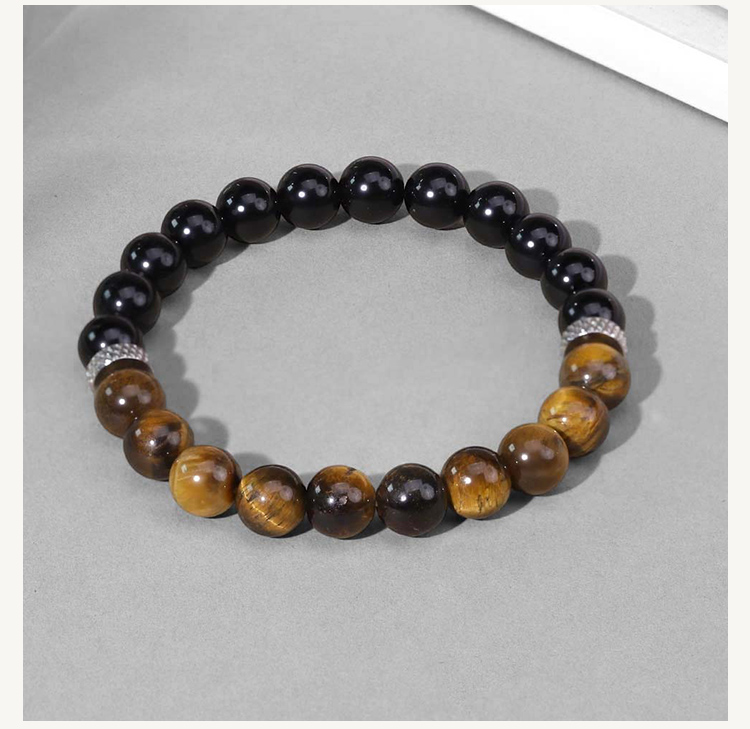 Beaded Bracelet Set with Natural Stone, Stainless Steel Spacer