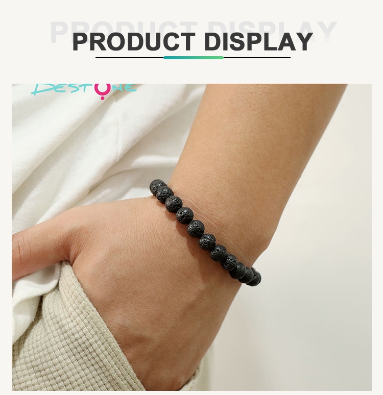 Natural Stone Beaded Bracelets 8mm – Lava, Tiger Eye, Lapis, Howlite, Jasper with Optional Mixed Bead Design – 18cm Stretch Unisex Jewelry Wholesale