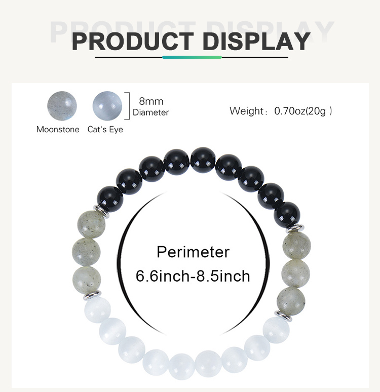 Multi-Stone Beaded Bracelets 8mm – Jade, Garnet, Rose Quartz, Apatite, Citrine, Tiger Eye, Aventurine, Moonstone – Mixed Gemstone Healing Jewelry 18cm Stretch Wholesale
