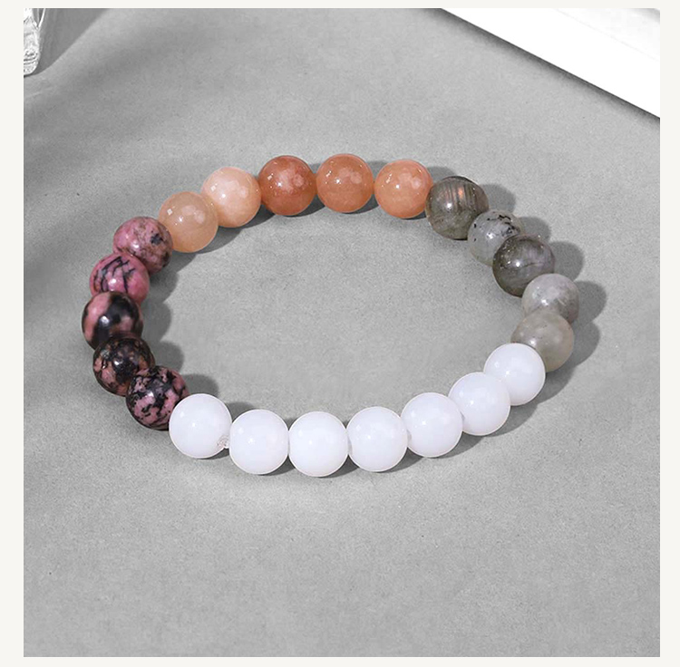 Multi-Stone Beaded Bracelets 8mm – Jade, Garnet, Rose Quartz, Apatite, Citrine, Tiger Eye, Aventurine, Moonstone – Mixed Gemstone Healing Jewelry 18cm Stretch Wholesale