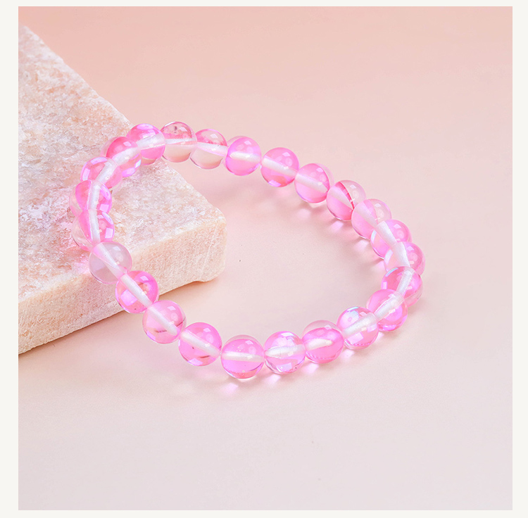 8mm Glass Beaded Bracelet – Mixed Colors, Shiny 8mm Glass Beaded Bracelet – Mixed Colors, Shiny