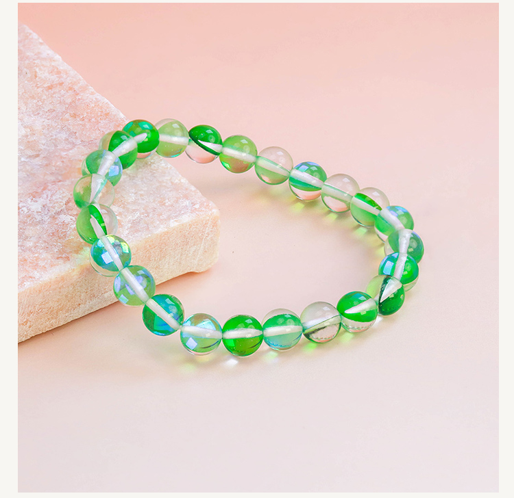 8mm Glass Beaded Bracelet – Mixed Colors, Shiny 8mm Glass Beaded Bracelet – Mixed Colors, Shiny