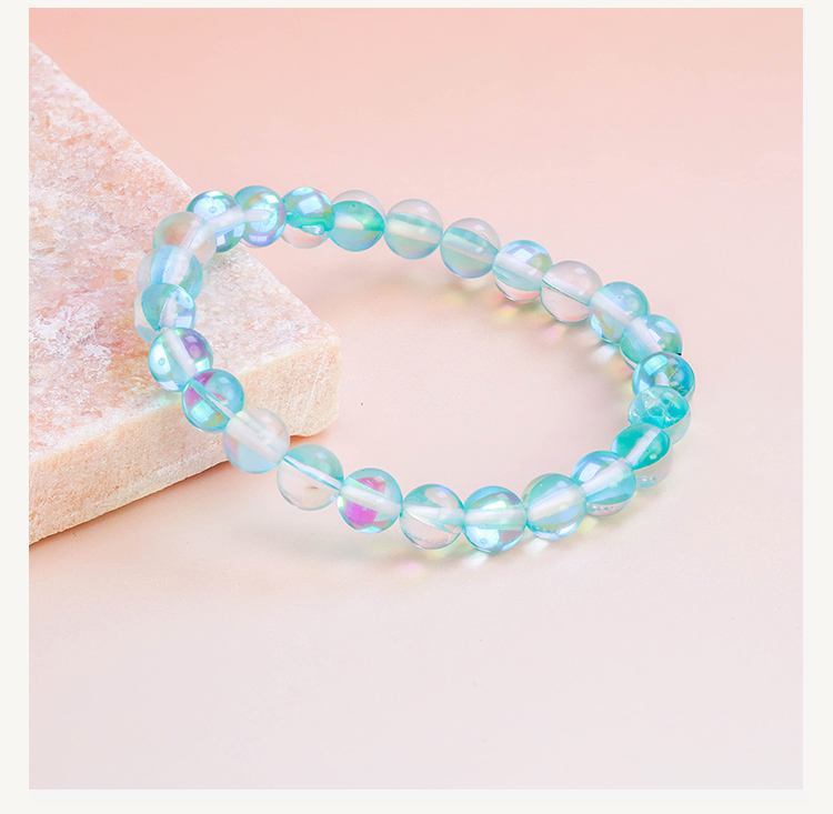 8mm Glass Beaded Bracelet – Mixed Colors, Shiny 8mm Glass Beaded Bracelet – Mixed Colors, Shiny