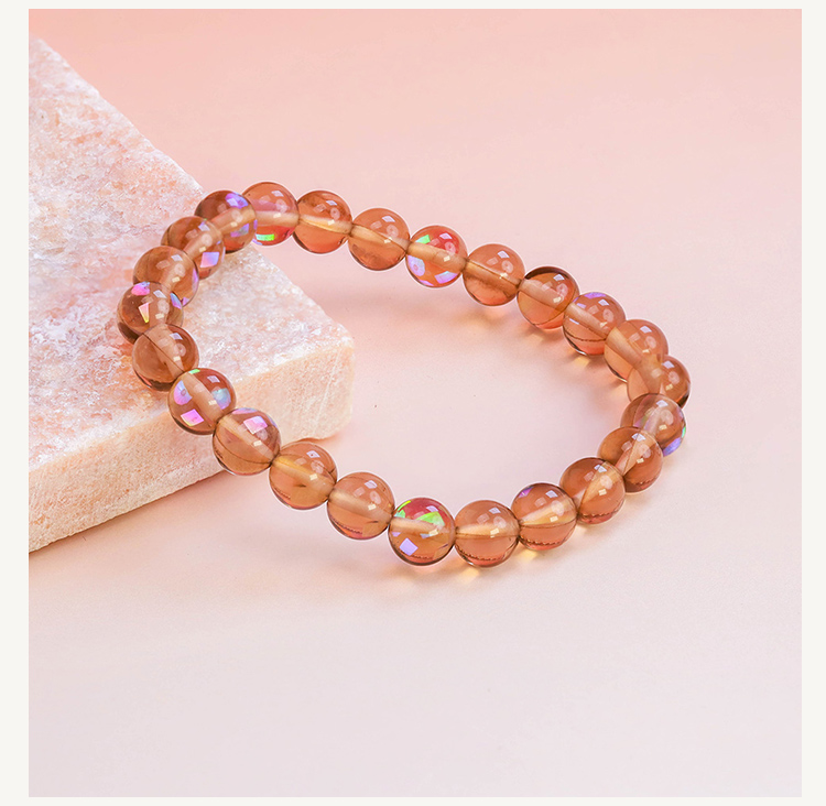 8mm Glass Beaded Bracelet – Mixed Colors, Shiny 8mm Glass Beaded Bracelet – Mixed Colors, Shiny