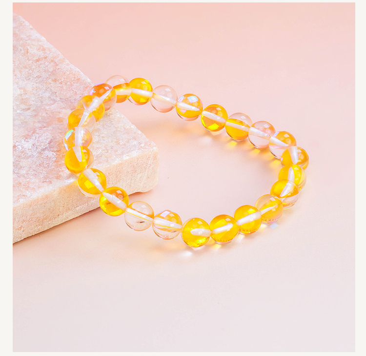 8mm Glass Beaded Bracelet – Mixed Colors, Shiny 8mm Glass Beaded Bracelet – Mixed Colors, Shiny