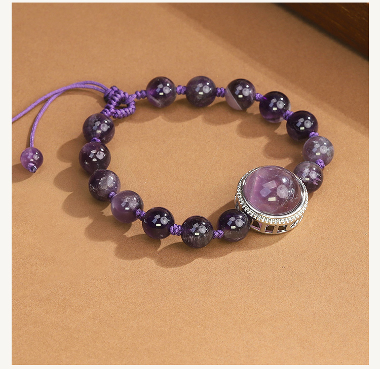 Natural Stone Bracelet with Lotus Base Pendant – 8mm Gemstone Beads Natural Stone Bracelet with Lotus Base Pendant – 8mm Gemstone Beads