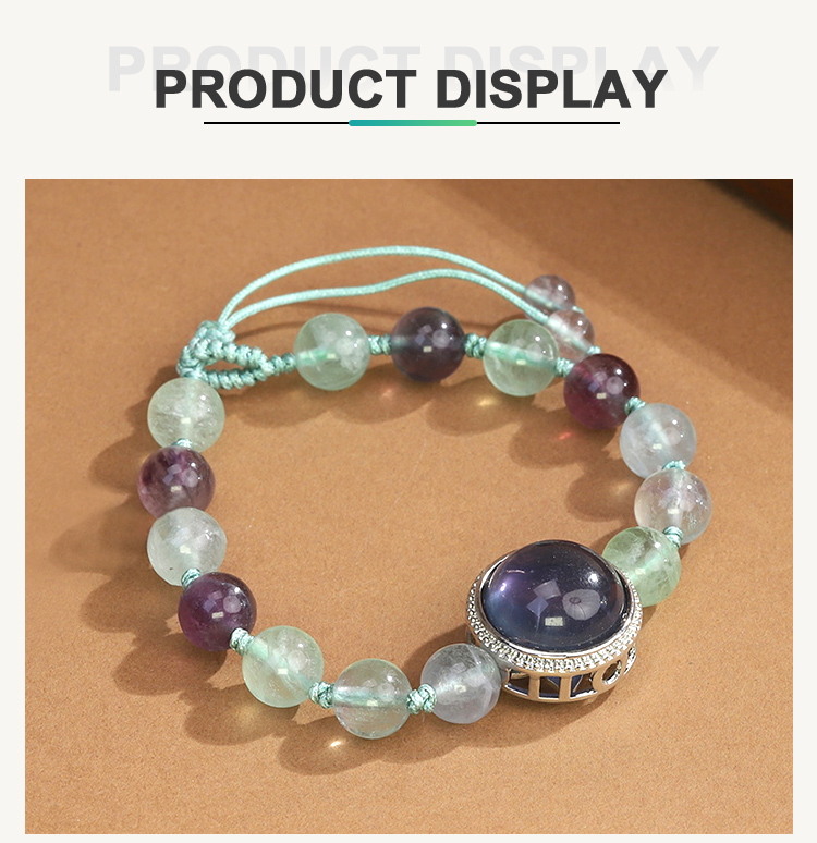 Natural Stone Bracelet with Lotus Base Pendant – 8mm Gemstone Beads Natural Stone Bracelet with Lotus Base Pendant – 8mm Gemstone Beads