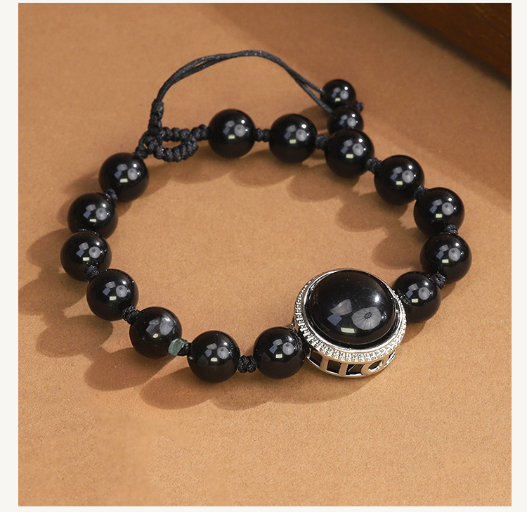 Natural Stone Bracelet with Lotus Base Pendant – 8mm Gemstone Beads Natural Stone Bracelet with Lotus Base Pendant – 8mm Gemstone Beads