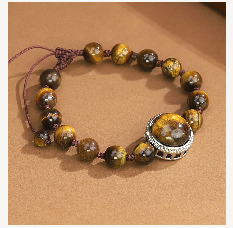 Natural Stone Bracelet with Lotus Base Pendant – 8mm Gemstone Beads Natural Stone Bracelet with Lotus Base Pendant – 8mm Gemstone Beads