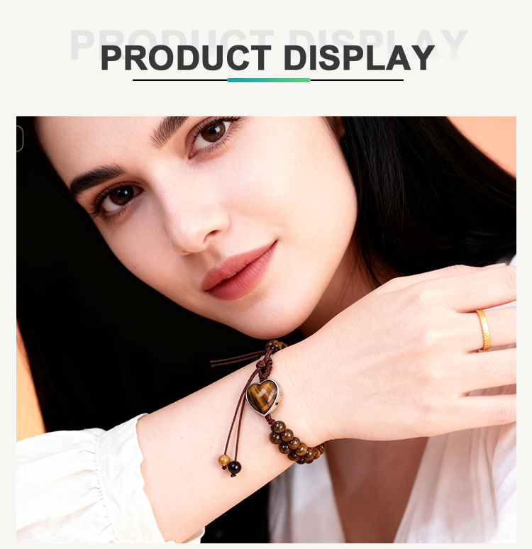 Double-Strand Natural Stone Bracelet with Heart Pendant – Tiger Eye, Rose Quartz, Purple Fluorite – 6mm Beads Double-Strand Natural Stone Bracelet with Heart Pendant – Tiger Eye, Rose Quartz, Purple Fluorite – 6mm Beads