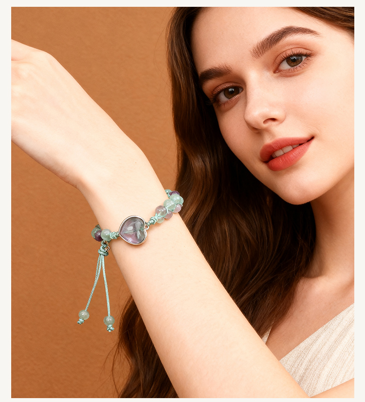 Double-Strand Natural Stone Bracelet with Heart Pendant – Tiger Eye, Rose Quartz, Purple Fluorite – 6mm Beads Double-Strand Natural Stone Bracelet with Heart Pendant – Tiger Eye, Rose Quartz, Purple Fluorite – 6mm Beads