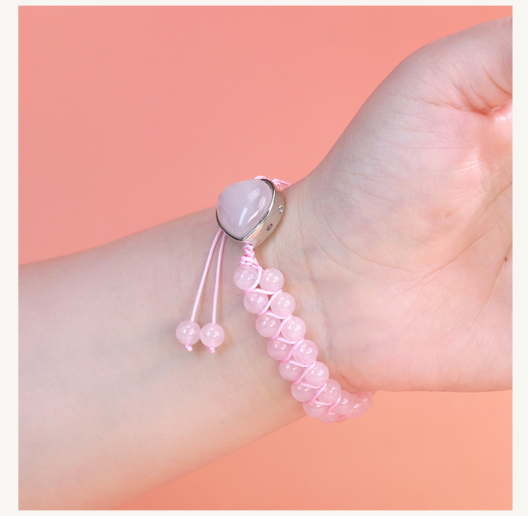 Double-Strand Natural Stone Bracelet with Heart Pendant – Tiger Eye, Rose Quartz, Purple Fluorite – 6mm Beads Double-Strand Natural Stone Bracelet with Heart Pendant – Tiger Eye, Rose Quartz, Purple Fluorite – 6mm Beads