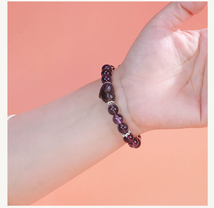 8mm Natural Stone Bead Bracelet with Gear Rhinestone Spacer 8mm Natural Stone Bead Bracelet with Gear Rhinestone Spacer