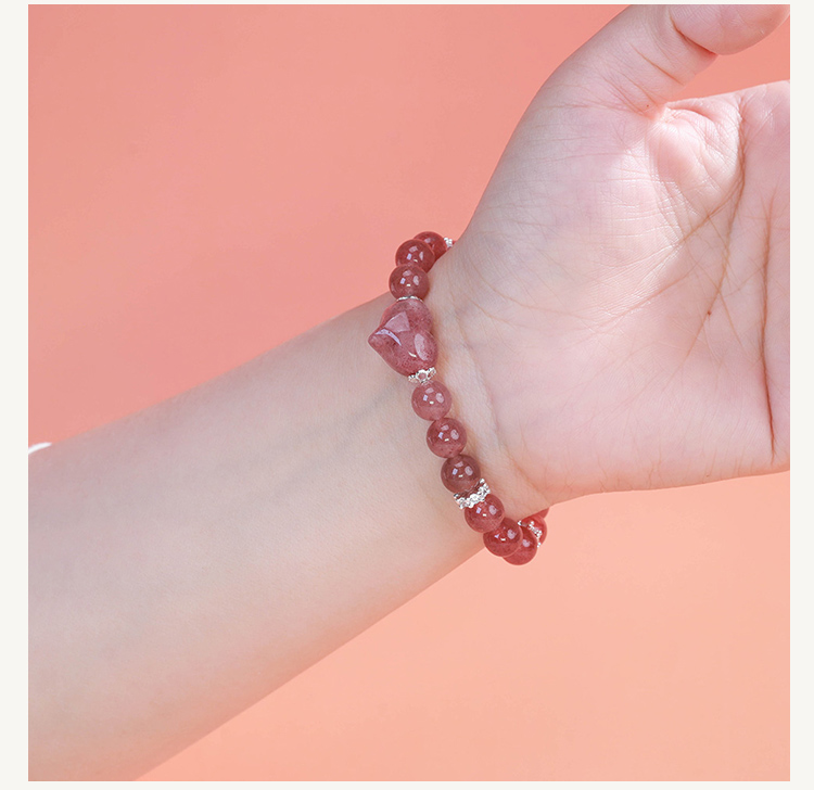 8mm Natural Stone Bead Bracelet with Gear Rhinestone Spacer 8mm Natural Stone Bead Bracelet with Gear Rhinestone Spacer