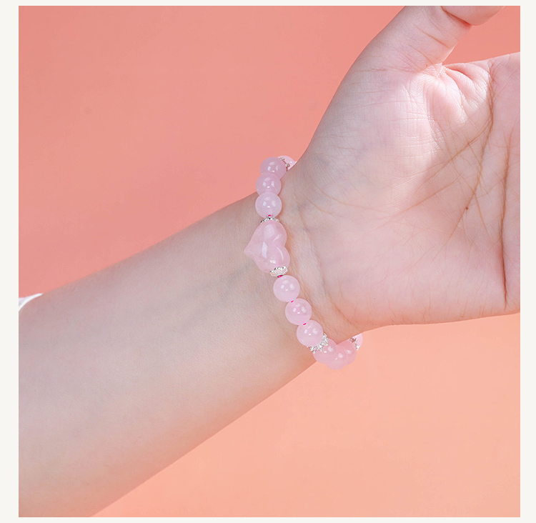 8mm Natural Stone Bead Bracelet with Gear Rhinestone Spacer 8mm Natural Stone Bead Bracelet with Gear Rhinestone Spacer