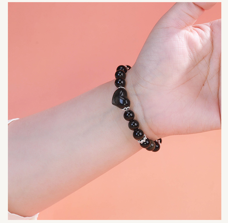 8mm Natural Stone Bead Bracelet with Gear Rhinestone Spacer 8mm Natural Stone Bead Bracelet with Gear Rhinestone Spacer