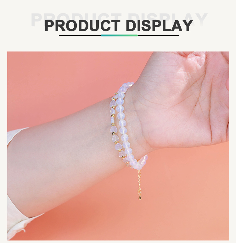 Double-Layer Heart Beaded Bracelet – White Crystal, Opal, Rose Quartz, Red Jasper, Tiger Eye, Amazonite Double-Layer Heart Beaded Bracelet – White Crystal, Opal, Rose Quartz, Red Jasper, Tiger Eye, Amazonite