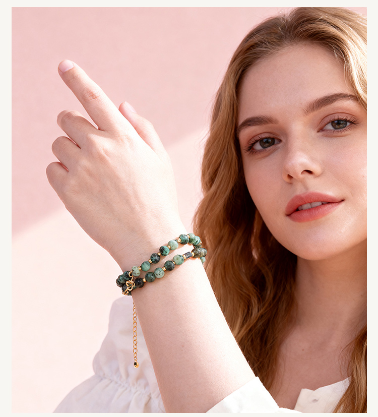 Double-Layer Heart Beaded Bracelet – White Crystal, Opal, Rose Quartz, Red Jasper, Tiger Eye, Amazonite Double-Layer Heart Beaded Bracelet – White Crystal, Opal, Rose Quartz, Red Jasper, Tiger Eye, Amazonite