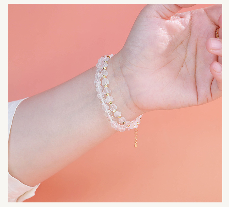 Double-Layer Heart Beaded Bracelet – White Crystal, Opal, Rose Quartz, Red Jasper, Tiger Eye, Amazonite Double-Layer Heart Beaded Bracelet – White Crystal, Opal, Rose Quartz, Red Jasper, Tiger Eye, Amazonite