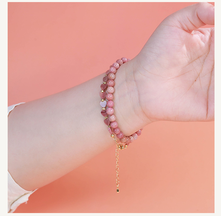 Double-Layer Heart Beaded Bracelet – White Crystal, Opal, Rose Quartz, Red Jasper, Tiger Eye, Amazonite Double-Layer Heart Beaded Bracelet – White Crystal, Opal, Rose Quartz, Red Jasper, Tiger Eye, Amazonite