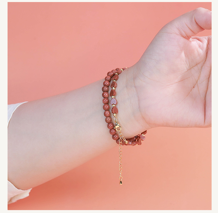 Double-Layer Heart Beaded Bracelet – White Crystal, Opal, Rose Quartz, Red Jasper, Tiger Eye, Amazonite Double-Layer Heart Beaded Bracelet – White Crystal, Opal, Rose Quartz, Red Jasper, Tiger Eye, Amazonite