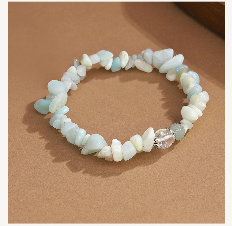 Gemstone Chip Bracelet with Single Bead – Clear Quartz 8mm – Metal Flower Setting 7mm – Pink Quartz, Amethyst, Amazonite, Turquoise, Tiger Eye, Red Agate, Red Jasper, Black Agate Gemstone Chip Bracelet with Single Bead – Clear Quartz 8mm – Metal Flower Setting 7mm – Pink Quartz, Amethyst, Amazonite, Turquoise, Tiger Eye, Red Agate, Red Jasper, Black Agate