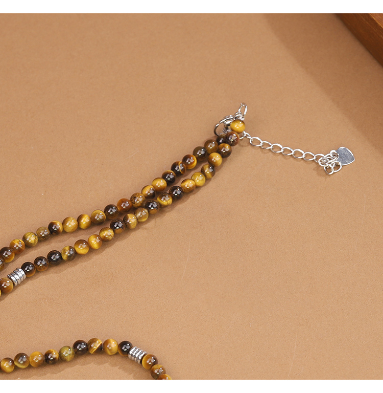 Natural Gemstone Beaded Necklaces Set – Green Aventurine, Rose Quartz, Obsidian, Tiger Eye, Amazonite, Amethyst – 41cm Round Beads Jewelry Collection