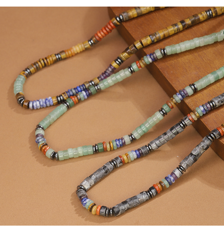 Natural Gemstone Necklace – Yellow Tiger Eye, Green Aventurine