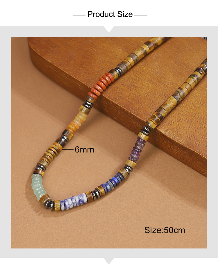 Natural Gemstone Necklace – Yellow Tiger Eye, Green Aventurine